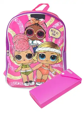 Walmart LOL Surprise Backpack 15 Girls BB Foxy Boogie Babe & Sliding Pencil Case offer