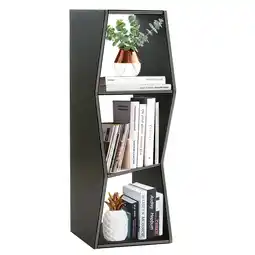 Walmart Resenkos 3 Tier Small Bookcase Narrow Storage Organizer Open Shelving Unit Black offer