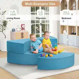 Walmart ATR ART to REAL 3PCS Modular Kids Couch,Toddler Furniture Sofa, Blue offer