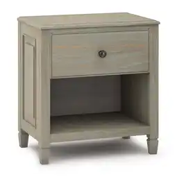 Walmart Simpli Home Connaught Wood 24 Traditional Bedside Nightstand Table in Gray offer