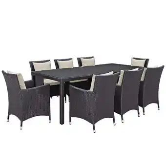 Walmart Afuera Living 9 Piece Patio Dining Set in Espresso and Beige offer