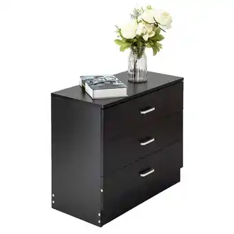 Walmart Imerelez [FCH] Wood Simple 3-Drawer Dresser Black offer