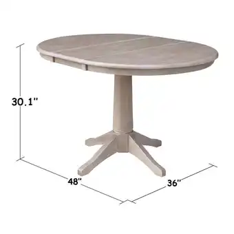 Walmart 36 Round Dining Table with 12 Leaf - Washed Gray Taupe offer