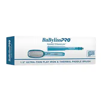 Walmart BaByliss PRO 1 1/2in Ultra thin Nano Titanium Flat Iron and Ionic Thermal Paddle Brush Pre-pack offer