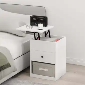 Walmart Furinno Jensen Lift Top Nightstand, Solid White offer