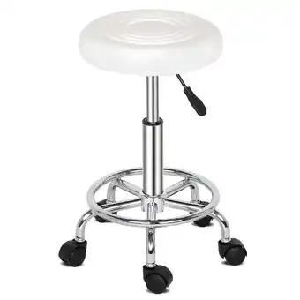 Walmart Hot Sale! Swivel Stool with Wheels Round Rolling Stools PU Leather Height Adjustable offer