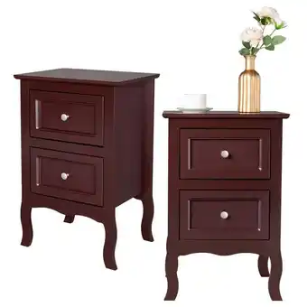 Walmart IMMERE 2pcs Country Style Two-Tier Night Tables Large Size Grown offer