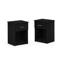 Walmart Furinno Tidur Nightstand with Handle with One Drawer, Set of 2, French Oak Grey offer