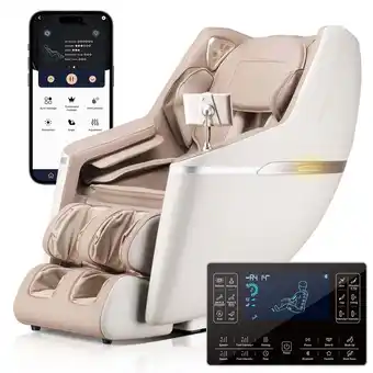 Walmart BOSSCARE 2024 4D Zero Gravity SL Track Full Body Massage Chair Shiatsu with App, Lether, Beige offer