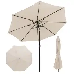 Walmart Costway Outdoor Heavy Duty Market Umbrella with Tilt Mechanism Crank Handle 8 Sturdy Ribs offer