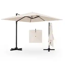 Walmart Costway 9.5ft Beige Square Cantilever Offset Patio Umbrella, 360° Rotation offer