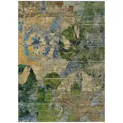 Walmart Addison Rugs Machine Washable Indoor/ Outdoor Abstract Leaves Chantille Rug Taupe - 8' x 10' offer