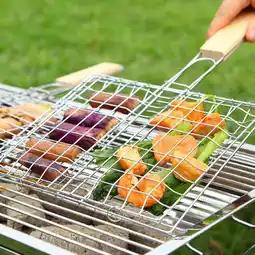 Walmart Grill BBQ Net Barbecue Grilling Basket Steak Meat Fish Vegetable Holder Tools Laisenwei offer