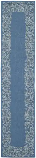 Walmart SAFAVIEH Courtyard Chole Floral Bordered Indoor/Outdoor Runner Rug, 2'4 x 12', Blue/Beige offer