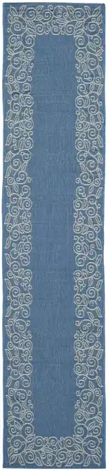 Walmart SAFAVIEH Courtyard Chole Floral Bordered Indoor/Outdoor Runner Rug, 2'4 x 12', Blue/Beige offer