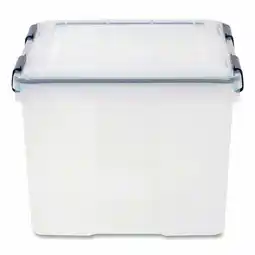 Walmart 11.5 gal Weathertight Latching Flat Lid Storage Box, Clear offer