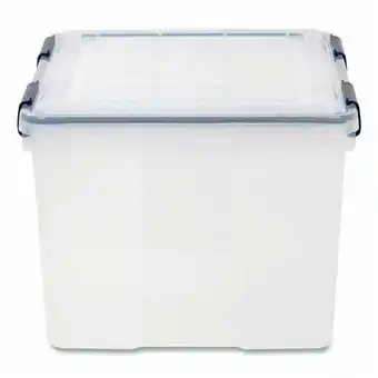 Walmart 11.5 gal Weathertight Latching Flat Lid Storage Box, Clear offer