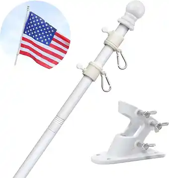 Walmart DEROFIT 5ft American Flag Poles with Bracket for Outside House Truck Boat, Tangle Free,1 Pack, Black offer