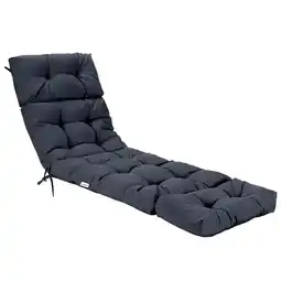 Walmart Costway 73'' Lounge Chaise Cushion Padded Recliner Cushion Indoor Outdoor Grey offer