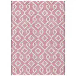 Walmart Addison Rugs Machine Washable Indoor/ Outdoor Chantille Trellis Scroll Rug Blush - 5' x 7'6 offer