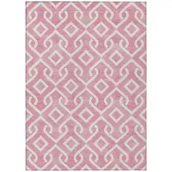 Walmart Addison Rugs Machine Washable Indoor/ Outdoor Chantille Trellis Scroll Rug Blush - 5' x 7'6 offer