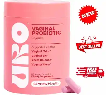 Walmart URO Vaginal Probiotics for Women PH Balance with -60 Capsule O Positive offer