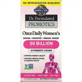 Walmart Garden of Life Dr. Formulated Probiotics Once Daily Women's Shelf Stable 30 Capsules offer