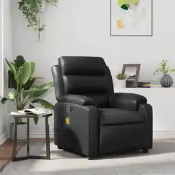 Walmart vidaXL Massage Recliner Chair with 6-Point Vibration Massage, Adjustable Black Leather Rocker offer