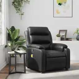 Walmart vidaXL Massage Recliner Chair with 6-Point Vibration Massage, Adjustable Black Leather Rocker offer