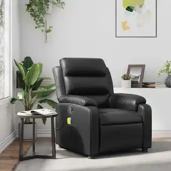 Walmart vidaXL Massage Recliner Chair with 6-Point Vibration Massage, Adjustable Black Leather Rocker offer