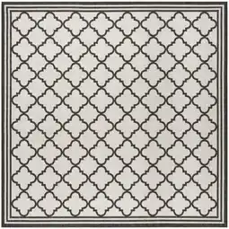 Walmart SAFAVIEH Beach House Richard Geometric Indoor/Outdoor Area Rug, Light Grey/Charcoal, 4' x 4' Square offer