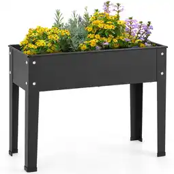 Walmart Costway 24'' Raised Garden Bed with Legs Metal Elevated Planter Box Drainage Hole Backyard offer