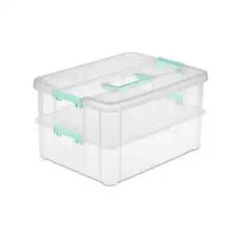 Walmart Sterilite Stack and Carry 2 Layer Handle Box Stackable Storage Container, 4 Pack offer