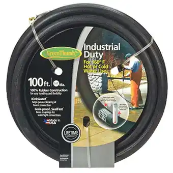 Walmart Green Thumb, 0.625 In. x 100 ft., Black - Rubber Garden Hose offer