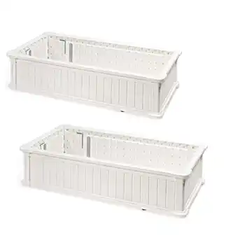 Walmart Gymax 2 PCS Raised Garden Bed Rectangle Plant Box Planter Flower Vegetable White offer