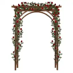 Walmart Ktaxon Outdoor Wooden Garden Arbor for Climbing Plants-84.65 H offer