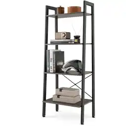 Walmart Costway 4-Tier Bookshelf Industrial Display Storage Shelf Plant Flower Stand Metal Frame Gray offer