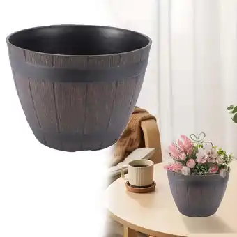 Walmart KQJDYXW Artificial Wooden Bucket Outdoor Bonsai Garden Floor Planter Clearance! offer