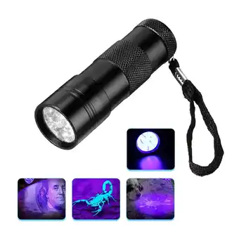 Walmart UV Ultra-Violet 12 LED Flashlight Blacklight Light 395 nM Inspection Lamp Torch offer