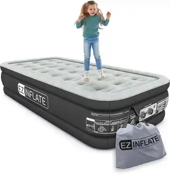 Walmart EZ Inflate 16 inch Luxury Inflatable Air Mattress With Built In Pump, Twin offer