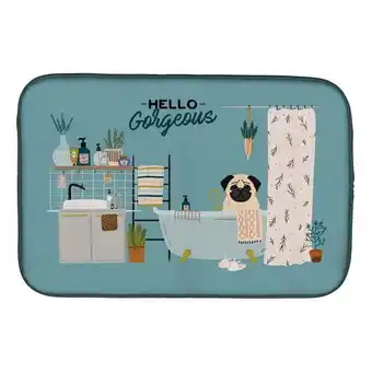 Walmart Fawn Pug in Bathtub Dish Drying Mat offer