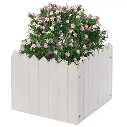 Walmart Gardenised 8.5 x 10.5 x 10.5 in. Square Traditional Fence Design Vinyl Planter Box, White offer