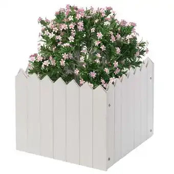 Walmart Gardenised 8.5 x 10.5 x 10.5 in. Square Traditional Fence Design Vinyl Planter Box, White offer