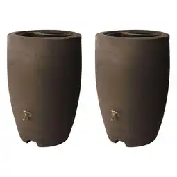 Walmart Algreen Athena 50 Gallon Plastic Rain Water Collection Drum Barrel (2 Pack) offer