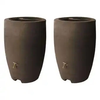 Walmart Algreen Athena 50 Gallon Plastic Rain Water Collection Drum Barrel (2 Pack) offer