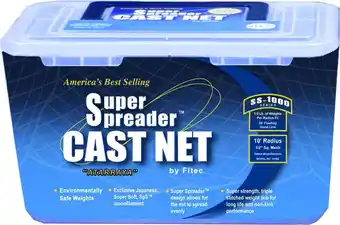 Walmart Fitec 10860 SS1000 Super Spreader Cast Clear Mono 6' x 3/8 Mesh Fishing Net offer