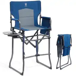 Walmart Portable Tall Directors Chair 30.7 Seat Height, Folding Steel Camping Chair, Supports 350 lbs, Black offer