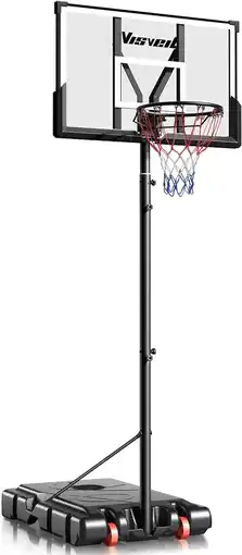 Walmart Open Box VISVEIL Basketball Hoop Portable Hoop System for Outdoor S003-21B - BLACK offer