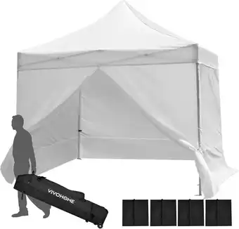 Walmart SPECSTAR White Commercial 8' x 8' Instant Pop-up Straight Leg Canopy with Sidewalls offer