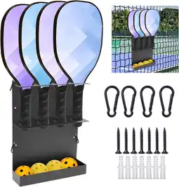 Walmart Gomok Pickleball Paddle Rack, Expandable Metal Pickleball Paddle Holder for Outdoor, Equipment Room offer